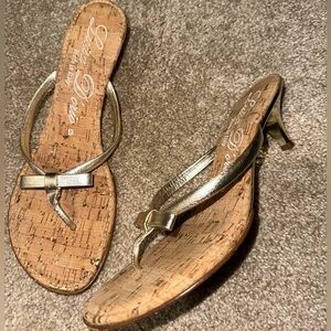 Luisa D'orio Gold Kitten Heels